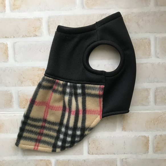 犬服　フリースタータンチェック④ 4枚目の画像