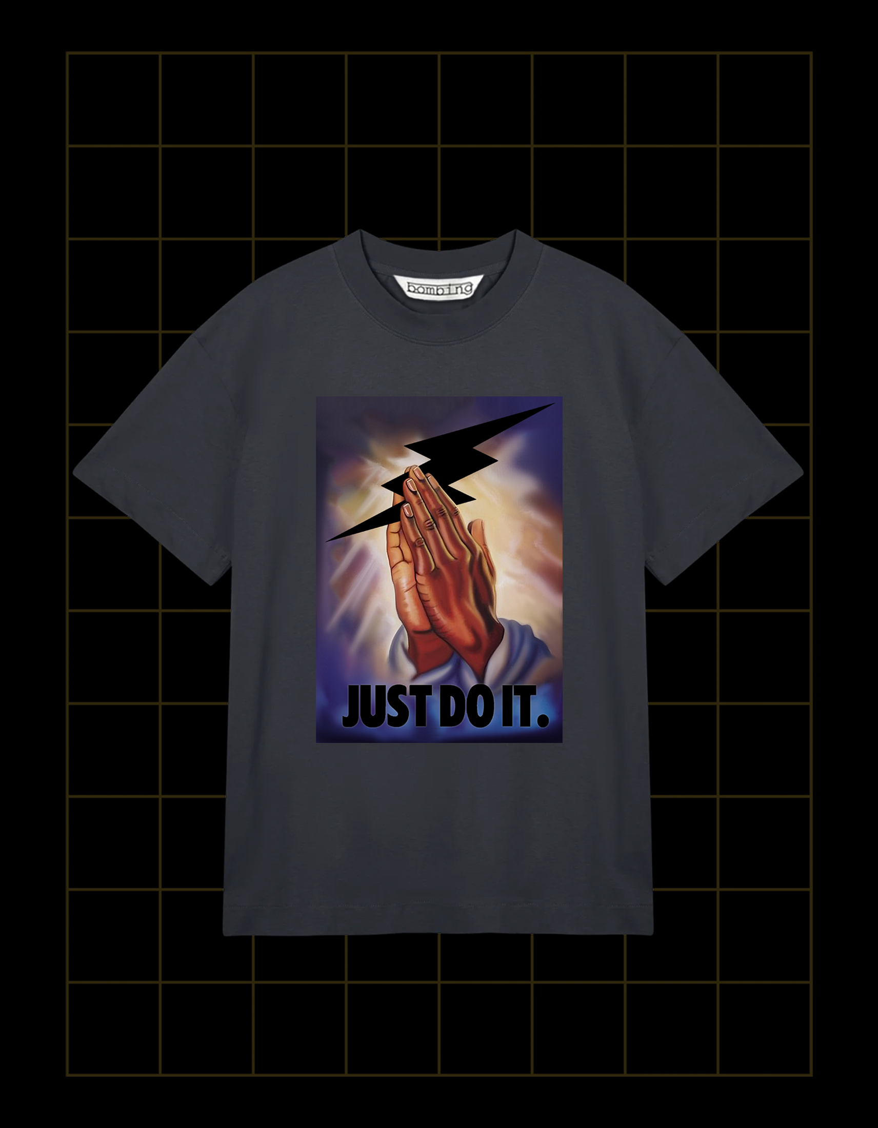 JUST DO IT　BLACK TYPE　ブラックTシャツ　【 インクジェット 】