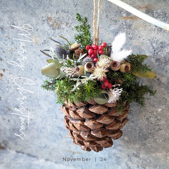 クリスマス限定☆オーナメント】 松ぼっくりをナチュラルに