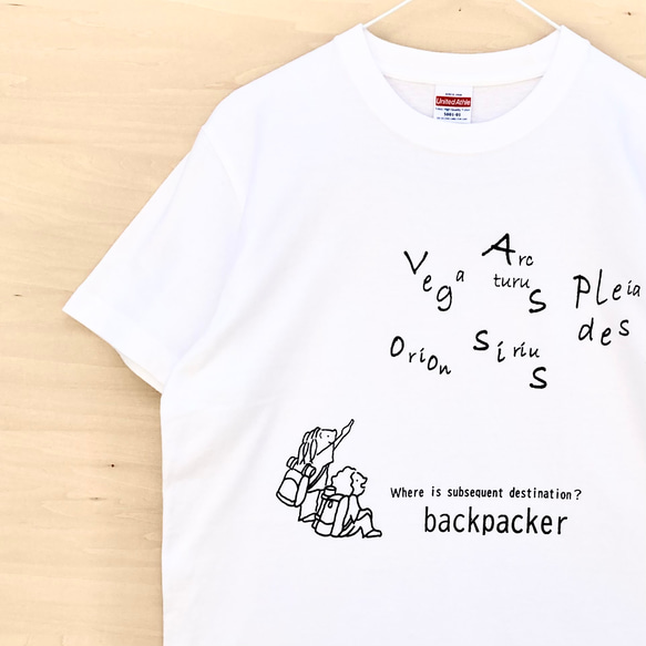 ３２・Tシャツ「バックパッカー」ホワイト 1枚目の画像