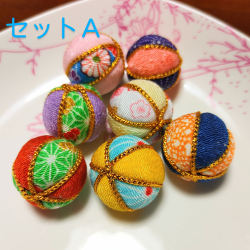 京ちりめん使用♪木目込み鞠21個セット(A) その他素材 ウィステリア
