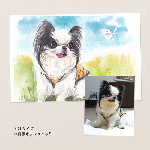 手描き＊ペット似顔絵【はがきサイズ・L判・2L判】 イラスト