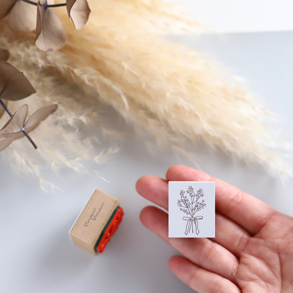 かすみ草ブーケのラバースタンプ〈ゴム印はんこ〉 6枚目の画像