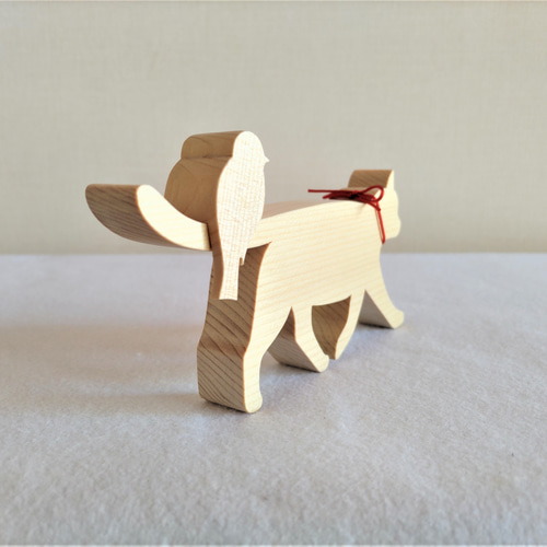 昭和レトロ　木製　オブジェ　動物 箱付き】昭和レトロ 千趣会 ロイヤルペット 木製 人形 JAPAN