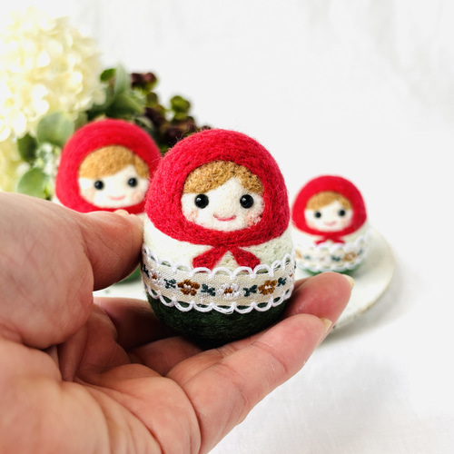 マトリョーシカ 3人娘 ☆羊毛フェルト 羊毛フェルト blue moon