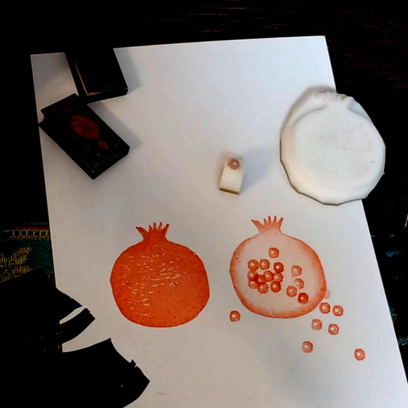 MNさま お取り置き作品 ざくろのスタンプ 取っ手ナシ はんこ・スタンプ  