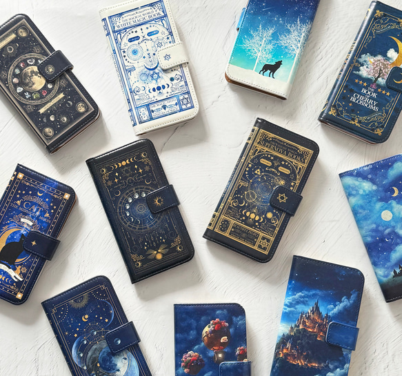 Winter Starry Sky/Wolves Notebook Type iPhone Case 智能手機殼 兼容所有型號 第11張的照片