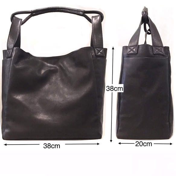 Ｌサイズ。大容量で軽量！馬革ワンショルダー肩掛け2wayトートバッグ ／レスデザイン-Less Less シワ よろしくお願いいたします