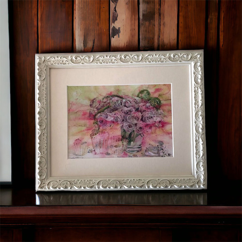 即納可】A5サイズの絵ハガキにぴったりなホワイトフレーム 絵画 AYAKO