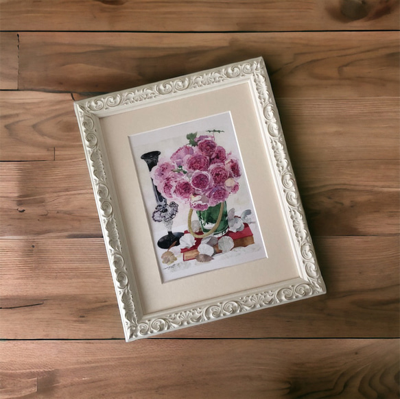 即納可】A5サイズの絵ハガキにぴったりなホワイトフレーム 絵画 AYAKO