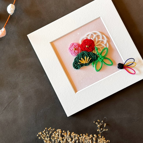 水引お正月松竹梅飾りミニフレーム タペストリー・壁掛け