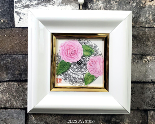 『Composition HT』　現代アート・絵画・ボールペン画・原画・額縁付 Composition HT』 現代アート・絵画・ボールペン画・原画・額縁付 原画