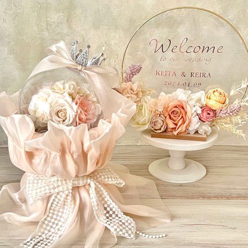 ウェルカムボード 花アレンジつき