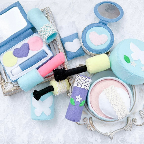 フェルトのメイクアップセット】女の子 化粧 ネイル マスカラ 口紅