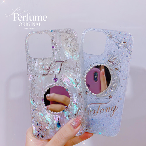 名入れ♡ミラー✨クラウンティアラ パール♡キラキラオリジナル✨iPhoneケース 名入れ♡ミラー✨クラウン ティアラ パール キラキラ オリジナル