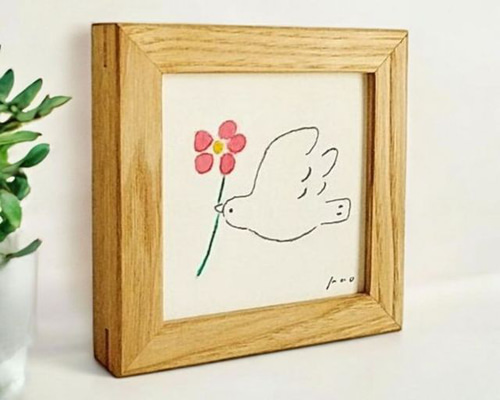 明るい気持ちになる絵｜原画「春を運ぶ」 ※木製額縁入り 絵画 絵