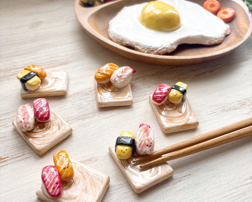 寿司モチーフ 箸置き　 2個セット寿司ネタ　激レア　プレゼントにも 44168de0f51fe8b88b6a0dc343429a