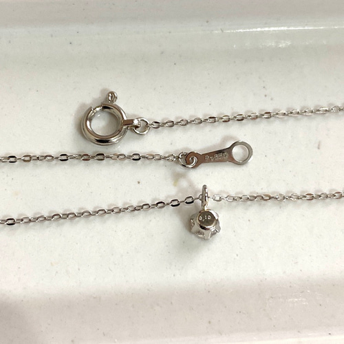 ♡【4℃】ヨンドシー　Pt850　一粒ダイヤネックレス