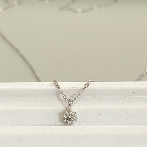 プラチナ 一粒ダイヤ ネックレス 0.1ct 一粒 pt 小粒 華奢