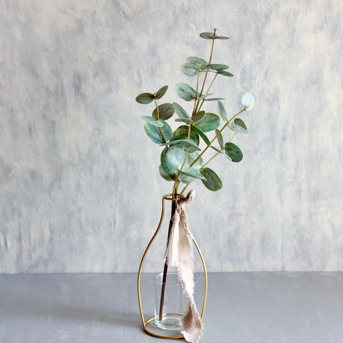 丸葉ユーカリ】｜アーティフィシャルフラワー 花瓶アレンジ| 夏