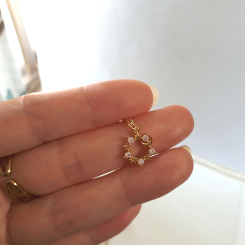 【国内発送】重ねづけに♪ 14KGF ゴールド サテライトネックレス 18kgf. 14kgf SUNネックレス | gran