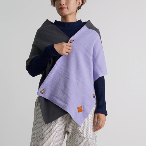 七変化スヌードポンチョ/ラベンダー/三河産ニット スヌード