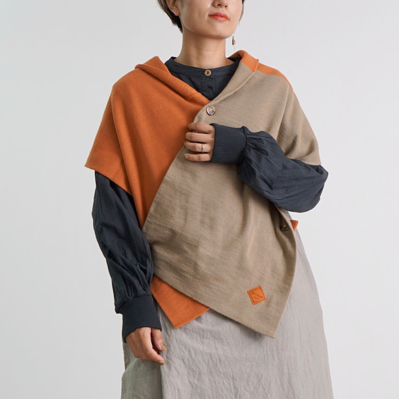七變圍脖雨披/南瓜橙/針織 來自 Mikawa 第7張的照片