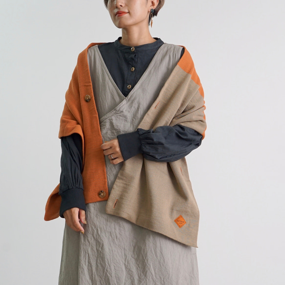 七變圍脖雨披/南瓜橙/針織 來自 Mikawa 第6張的照片