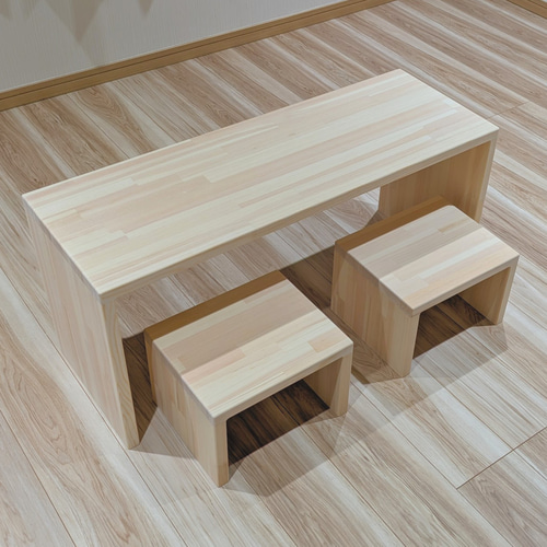 椅子にもなるコの字テーブル【カスタマイズ可能】 ローテーブル