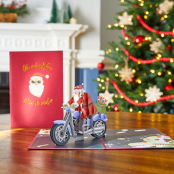 ポップアップグリーティングカード　 Santa Biker 1枚目の画像