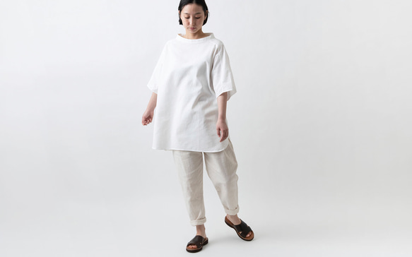 [所有尺碼都進貨] Yohaku Bingo Fushiori 褲子 | 米白色 | 中性 3 尺寸 第11張的照片