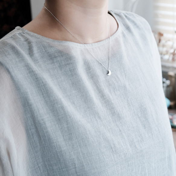 三日月 宇宙 ネックレス シルバー925 4枚目の画像