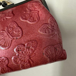 【訳あり】コンパクトなのに大容量な二つ折り財布 エレガントな大人かわいい がま口財布《ピンク》CU218PK 11枚目の画像