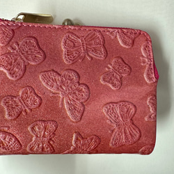 【訳あり】コンパクトなのに大容量な二つ折り財布 エレガントな大人かわいい がま口財布《ピンク》CU218PK 10枚目の画像