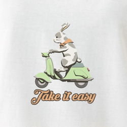 BIKER RABBIT Tシャツ アイボリー 2枚目の画像