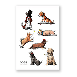 お好みのイラストカード（キャンバス加工）3枚セット【96.DOGS】 1枚目の画像