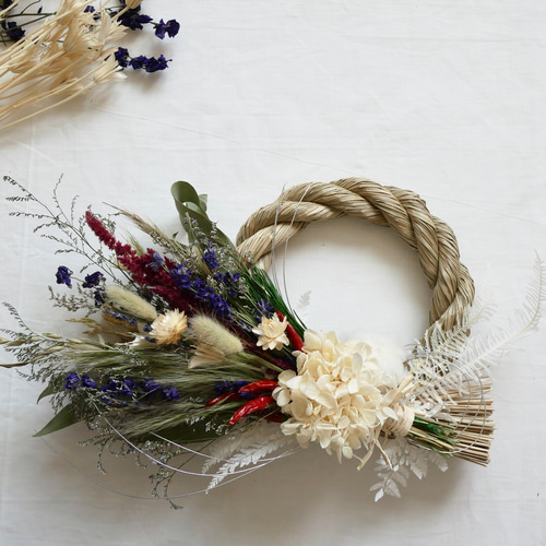 早割【2wayお正月飾り】スワッグにもなるしめ縄飾り・華やか