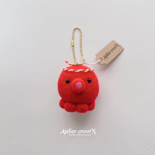 受注制作(合格タコさん)置くとパス！-羊毛フェルト 羊毛フェルト