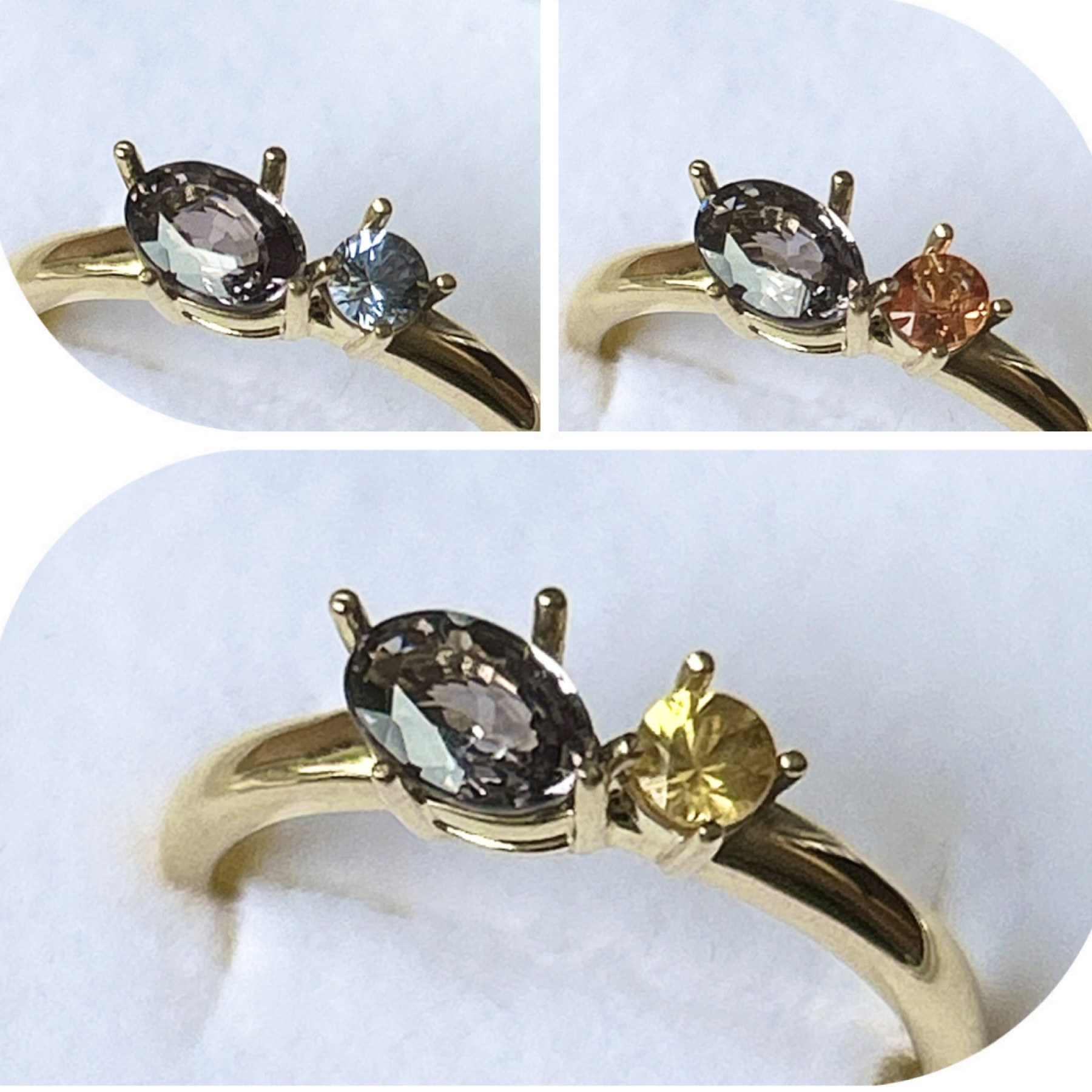 スピネルと5色のサファイアから選べるセミオーダーリング〜theme color 30,000円