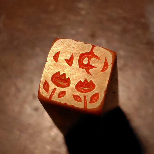 チューリップのはんこ1・2・3 石のはんこ 篆刻 花 はんこ・スタンプ