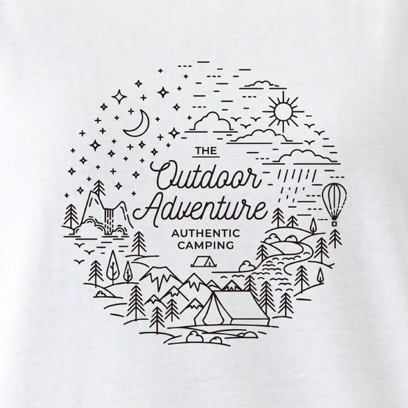 Outdoor adventure Tシャツ ホワイト 3枚目の画像