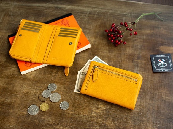 刻印可】フリーポケット充実！長財布並みの収納力を持つ柔らかレザーの