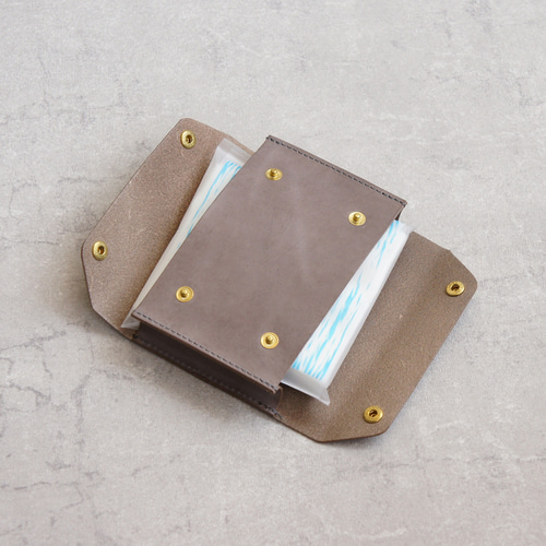 全9色】卓上本革ポケットティッシュケース（ティッシュ2個収納可