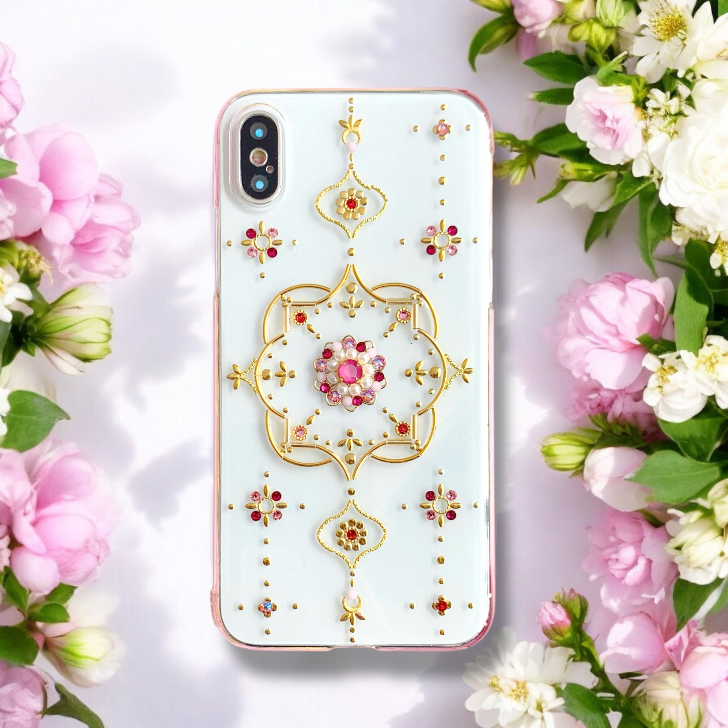 【全機種製作可】ピオニーピンク/7月誕生石ルビー