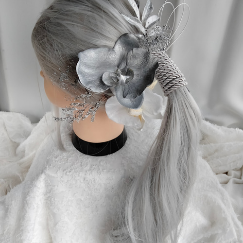 ゴールドハート 二点セット 髪飾り、しだれクリップ付き胡蝶蘭 8b9bf78e6167fde9dd829f1ae9b328