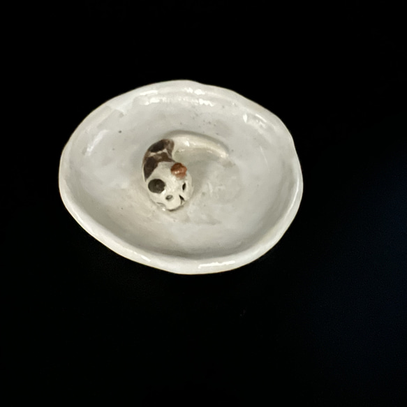【送貓陶器】新光折妖怪所擁有的白豆盤 第4張的照片