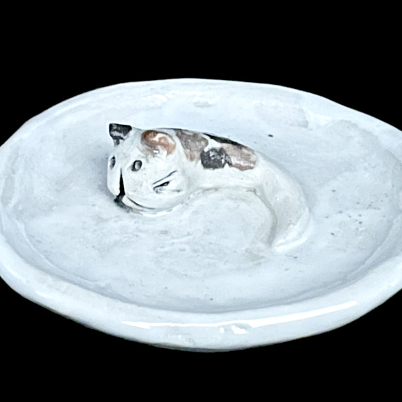【送貓陶器】新光折妖怪所擁有的白豆盤 第3張的照片