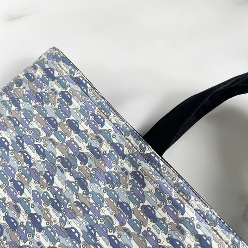 30×40】レッスンバッグ・紺色・リバティ・カーズ・男の子・シンプル