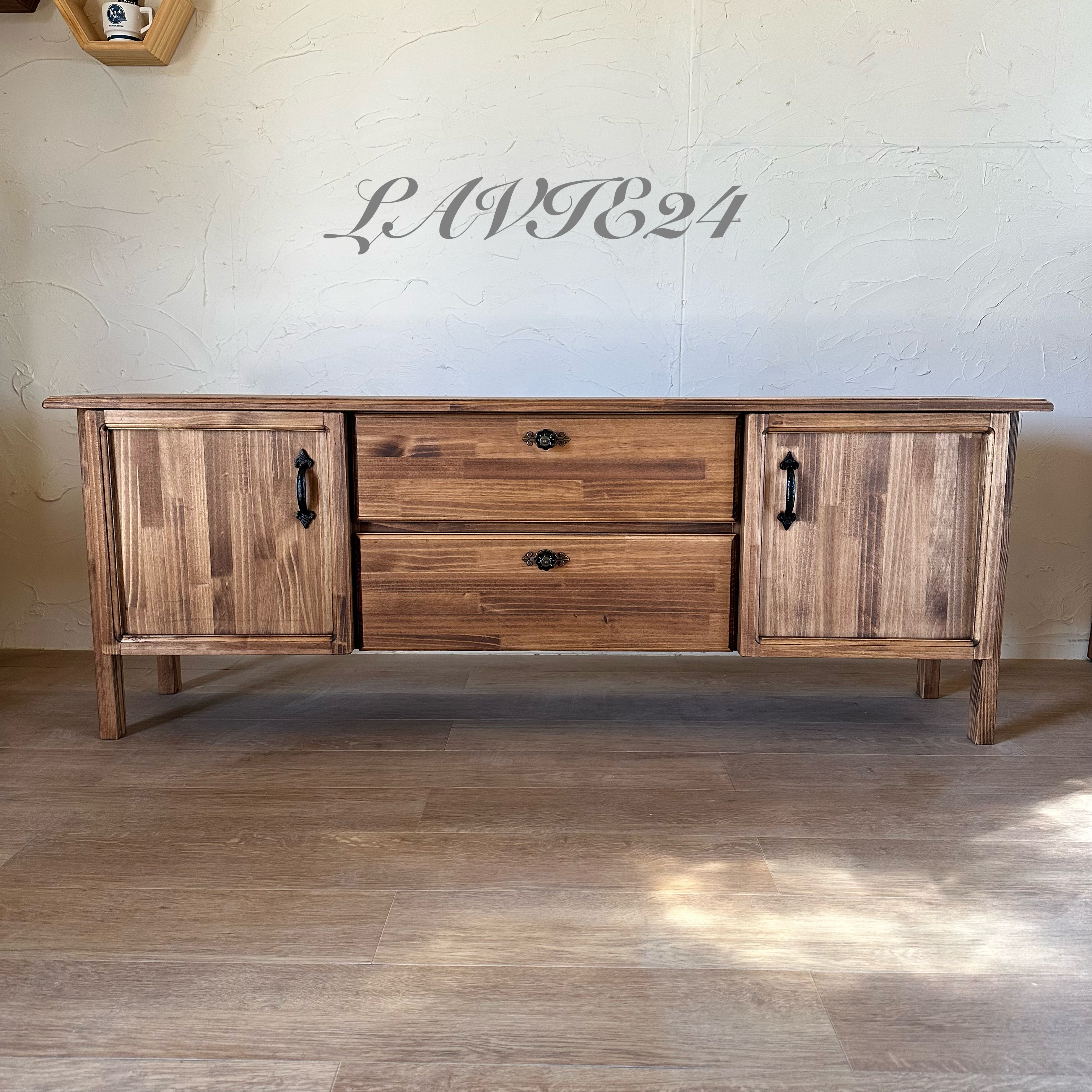 「サイズオーダー可」150cm テレビ台 K2 おしゃれ 扉 大きな テレビボード 収納たっぷりアンティーク TVラック