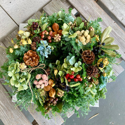 【SOLD】森の三日月クリスマスリース 森の三日月リース☆*:クリスマスリース 北欧 カントリー 冬リース 玄関